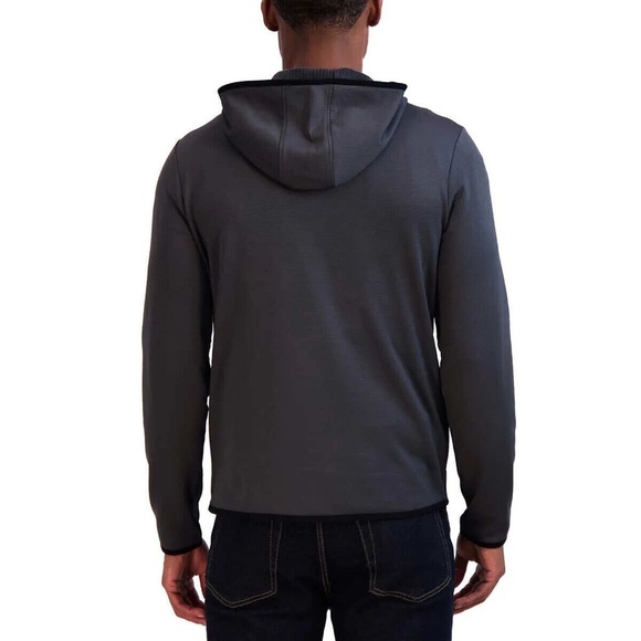 Gerry Men's M Full Zip Hoodie Jacket Grey Lightweight Waffle Knit Lining Soft‎ - Picture 2 of 13